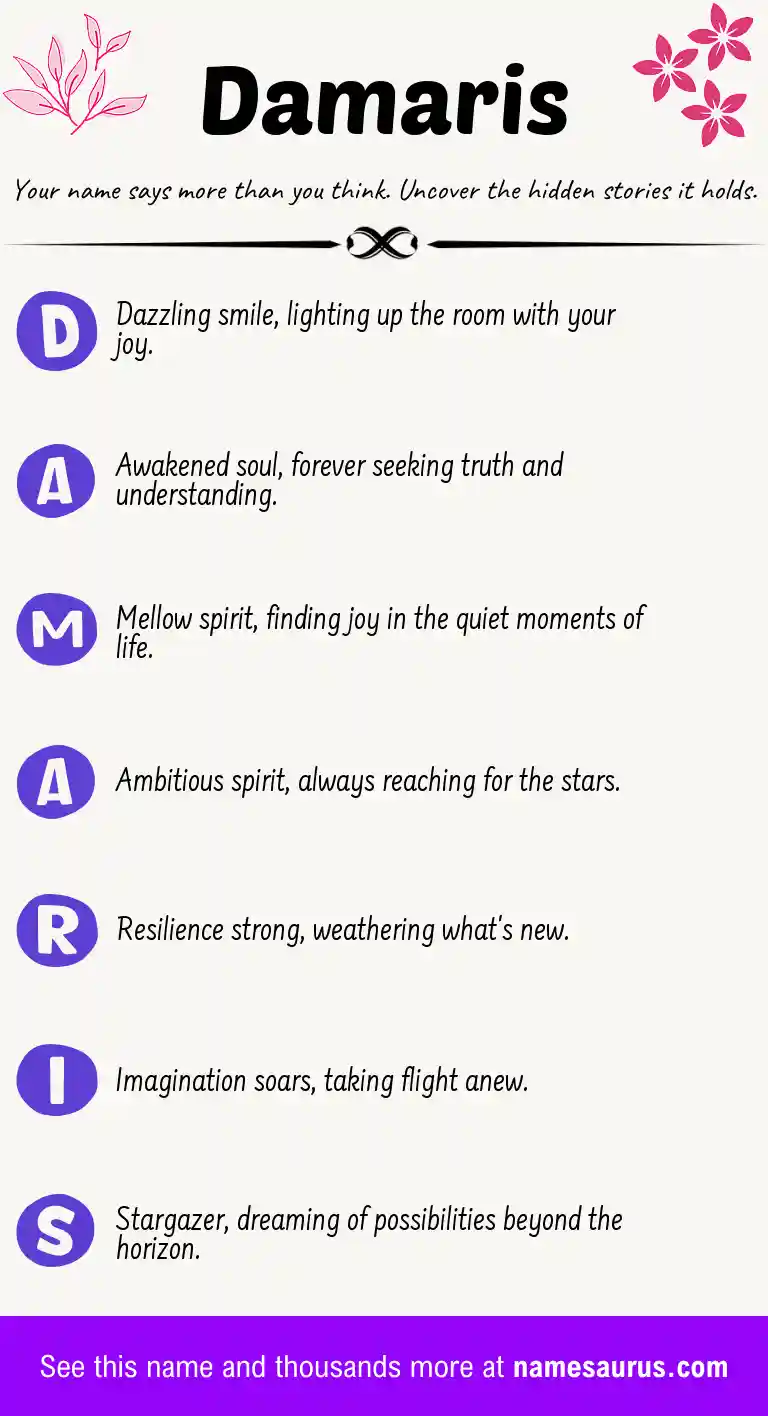 Acrostic poem about Damaris.