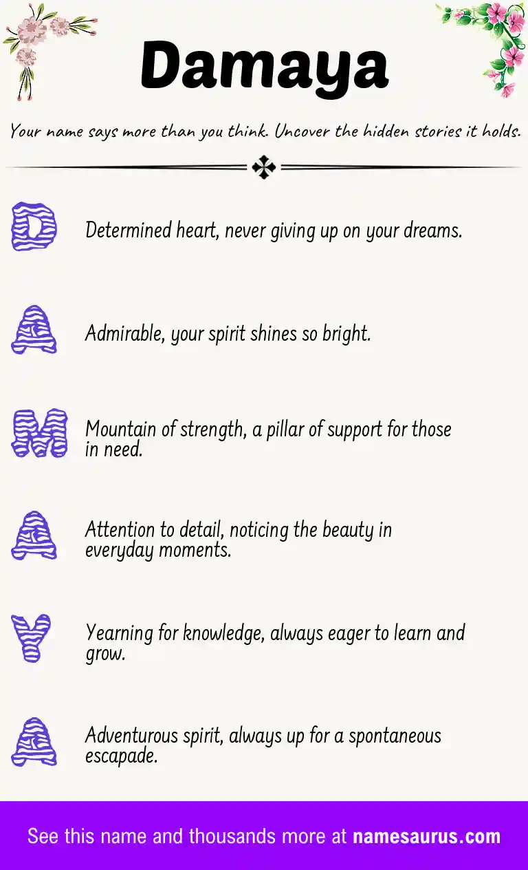 Acrostic poem about Damaya.