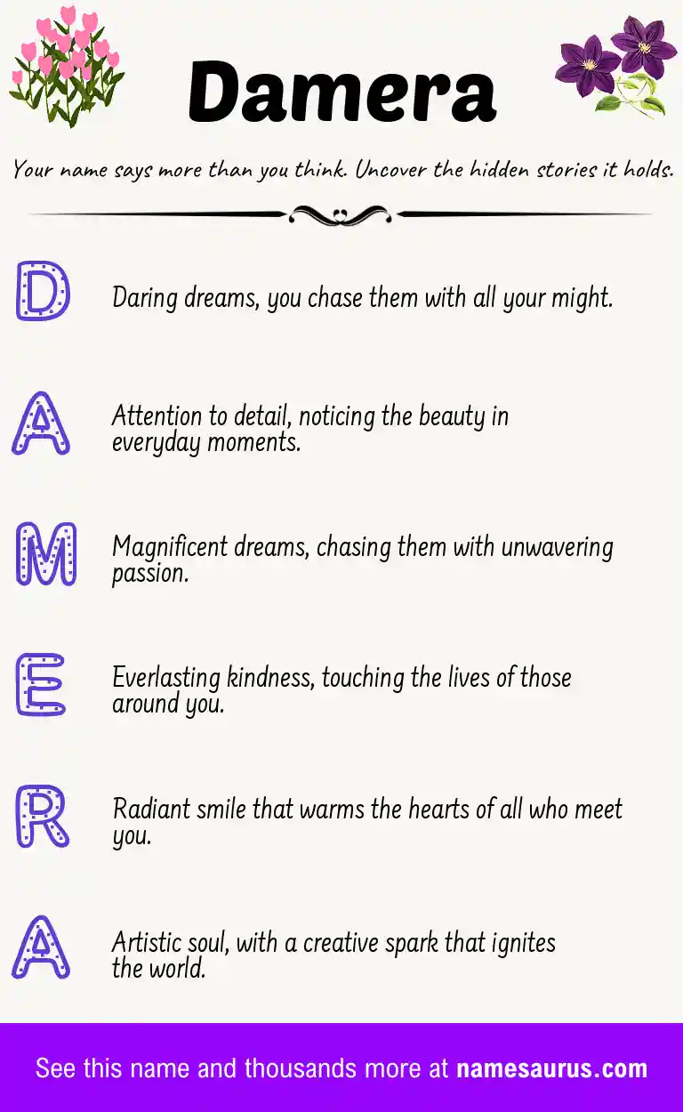 Acrostic poem about Damera.