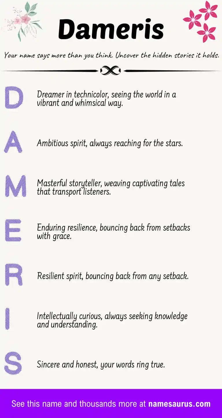 Acrostic poem about Dameris.
