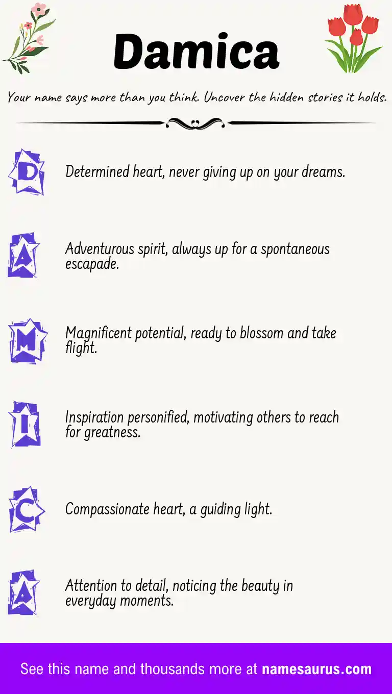 Acrostic poem about Damica.