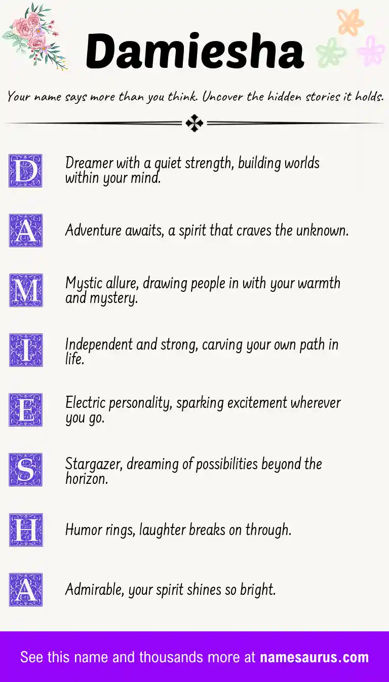 Acrostic poem about Damiesha.