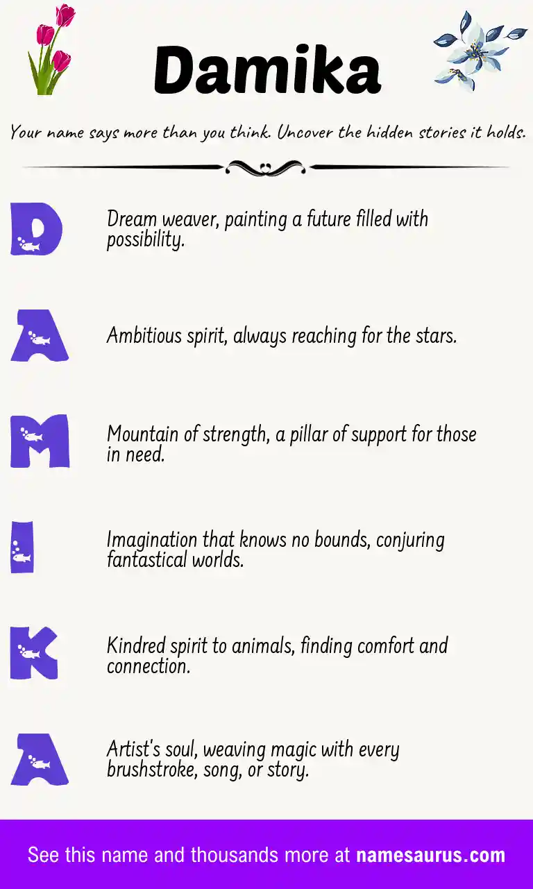 Acrostic poem about Damika.
