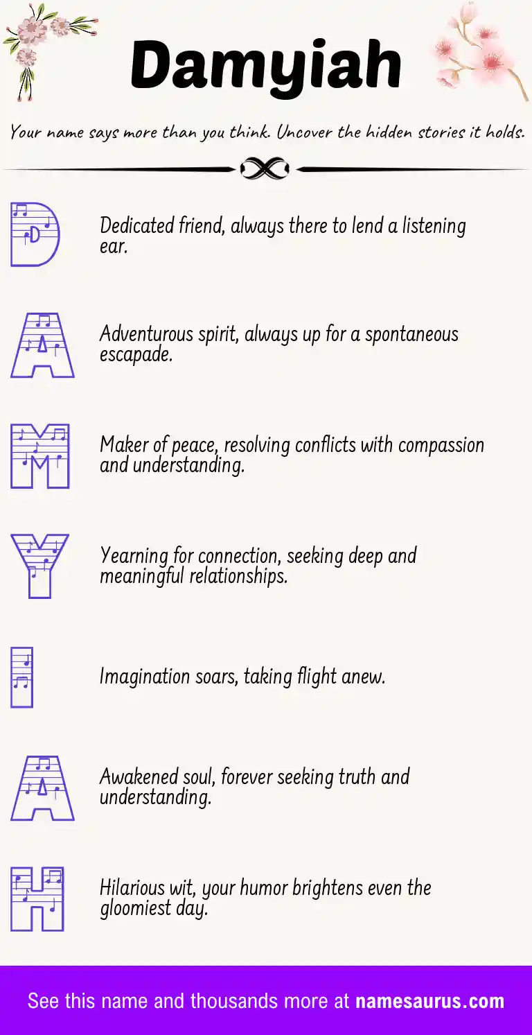 Acrostic poem about Damyiah.