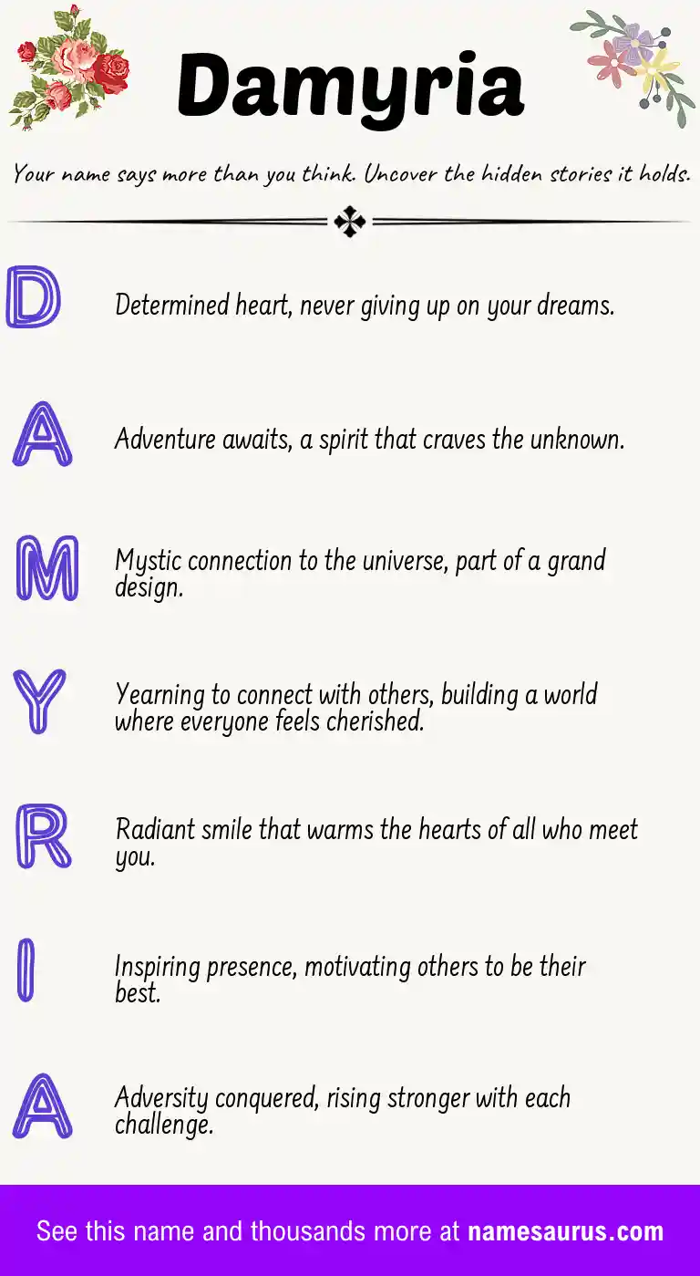 Acrostic poem about Damyria.