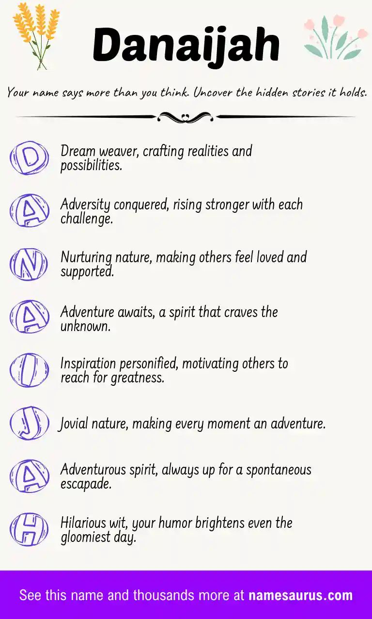 Acrostic poem about Danaijah.