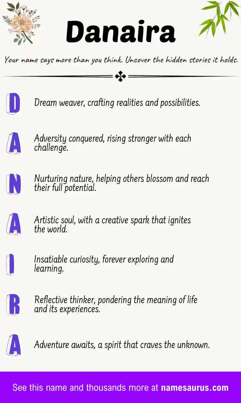 Acrostic poem about Danaira.