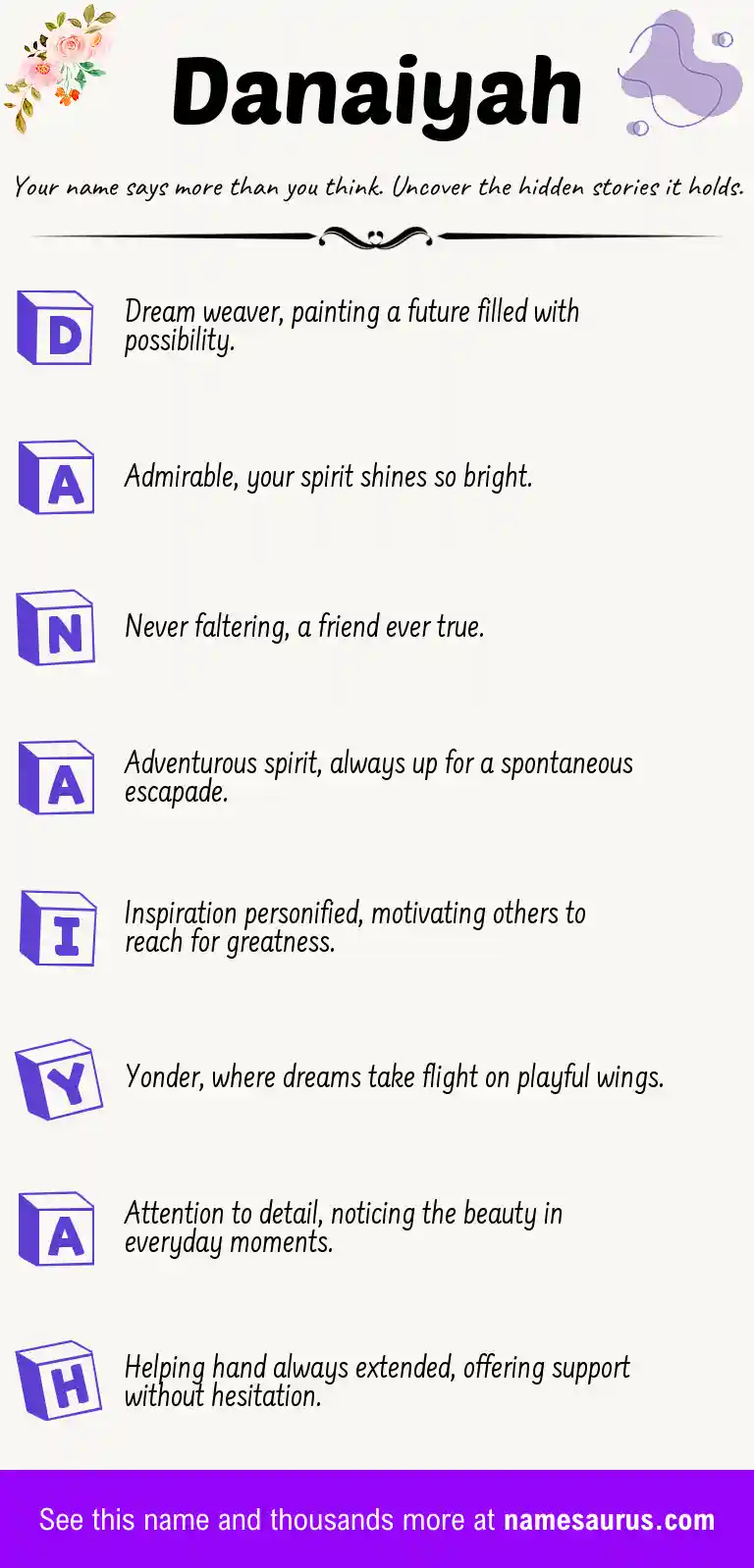 Acrostic poem about Danaiyah.