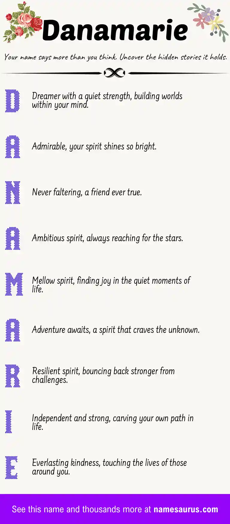 Acrostic poem about Danamarie.