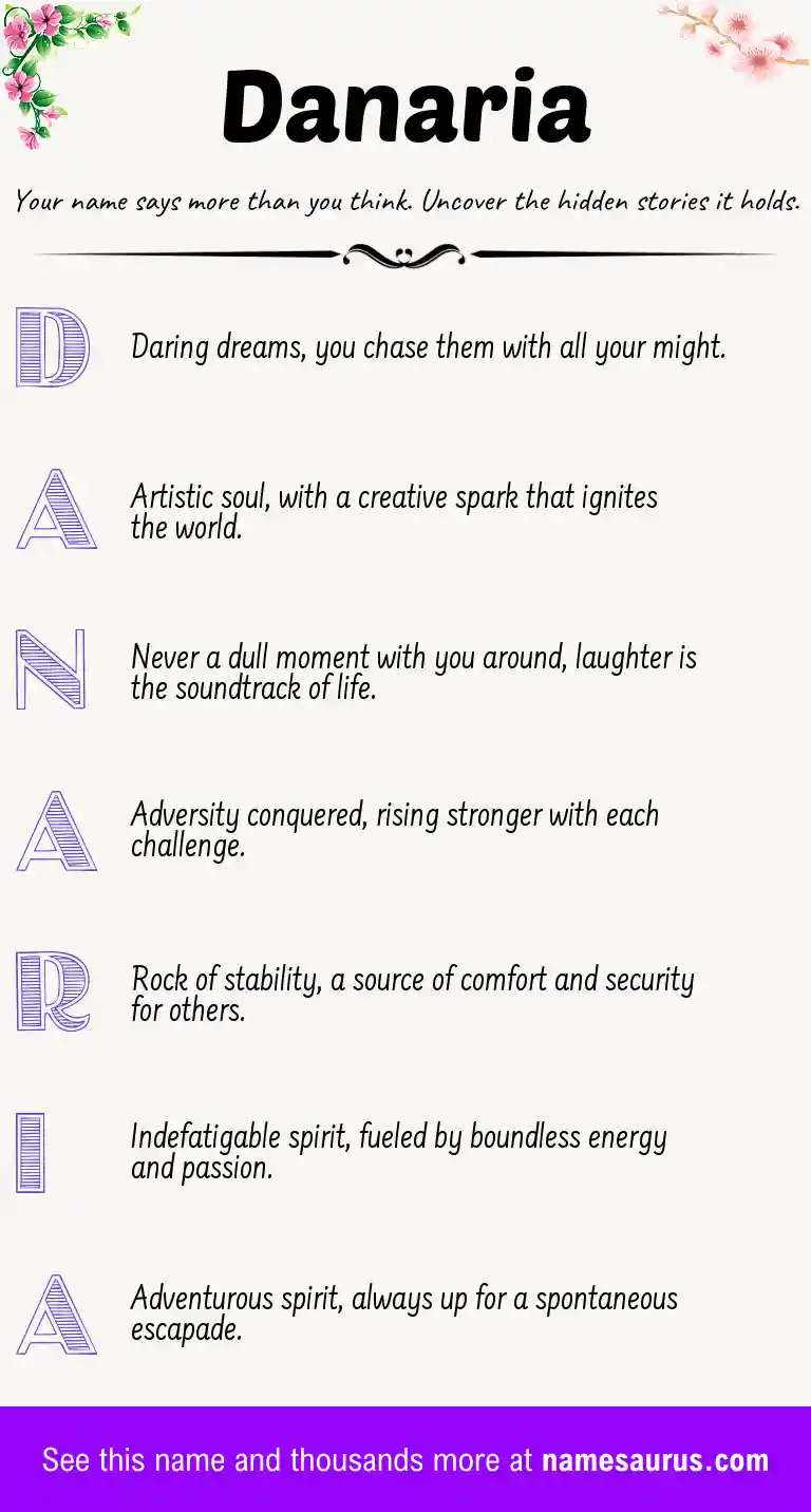 Acrostic poem about Danaria.