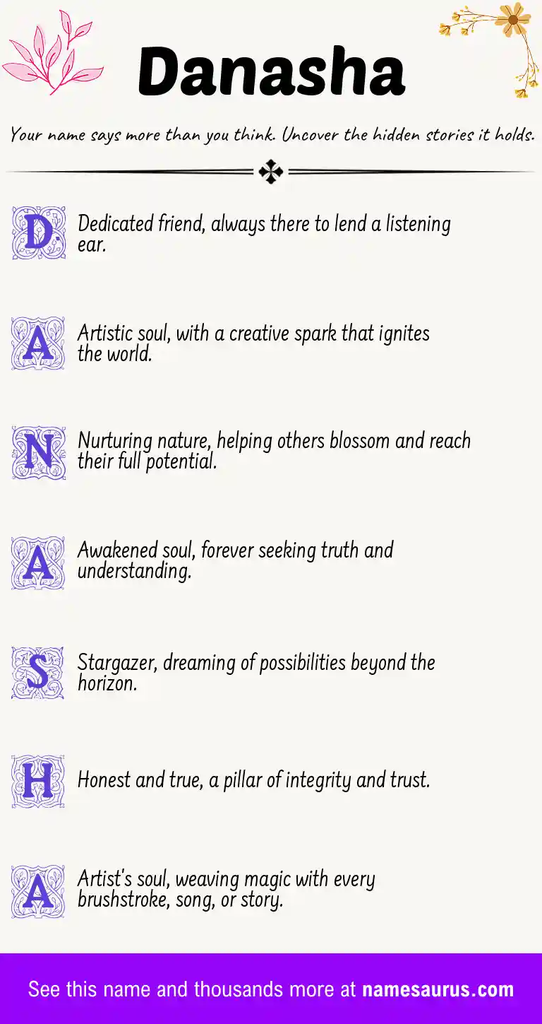 Acrostic poem about Danasha.