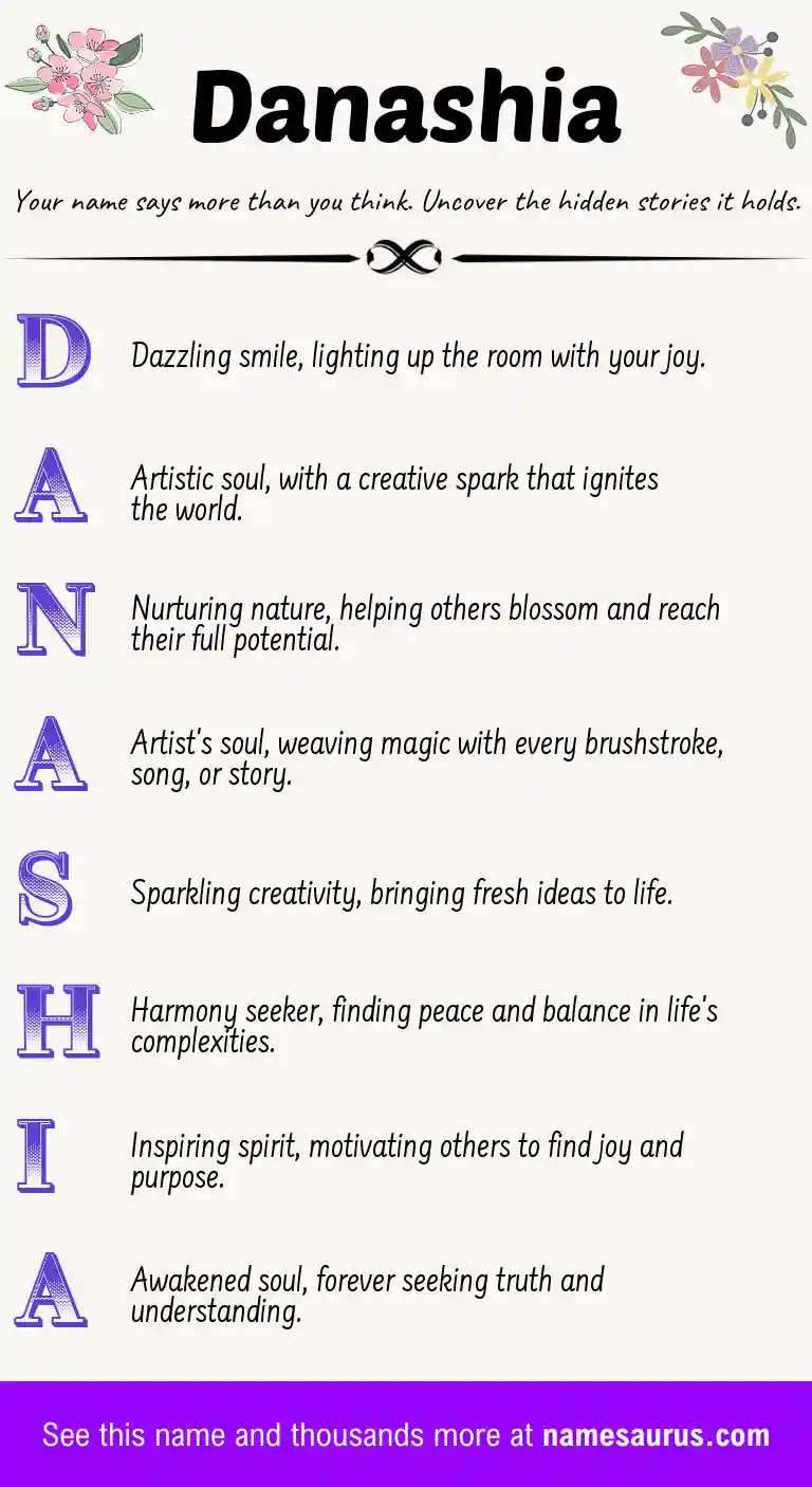 Acrostic poem about Danashia.