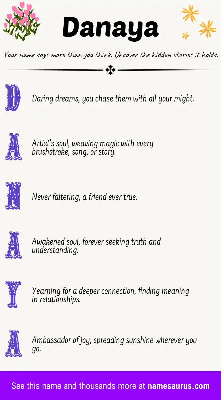 Acrostic poem about Danaya.