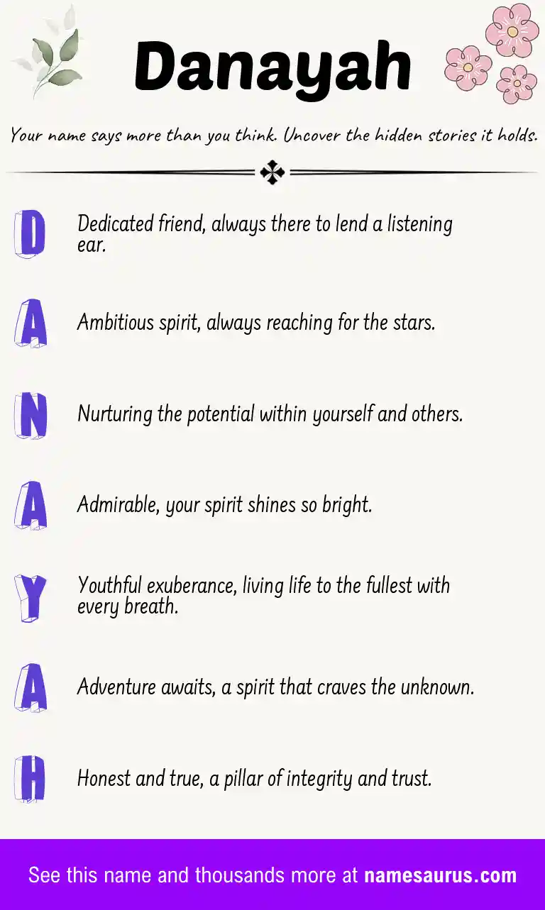 Acrostic poem about Danayah.