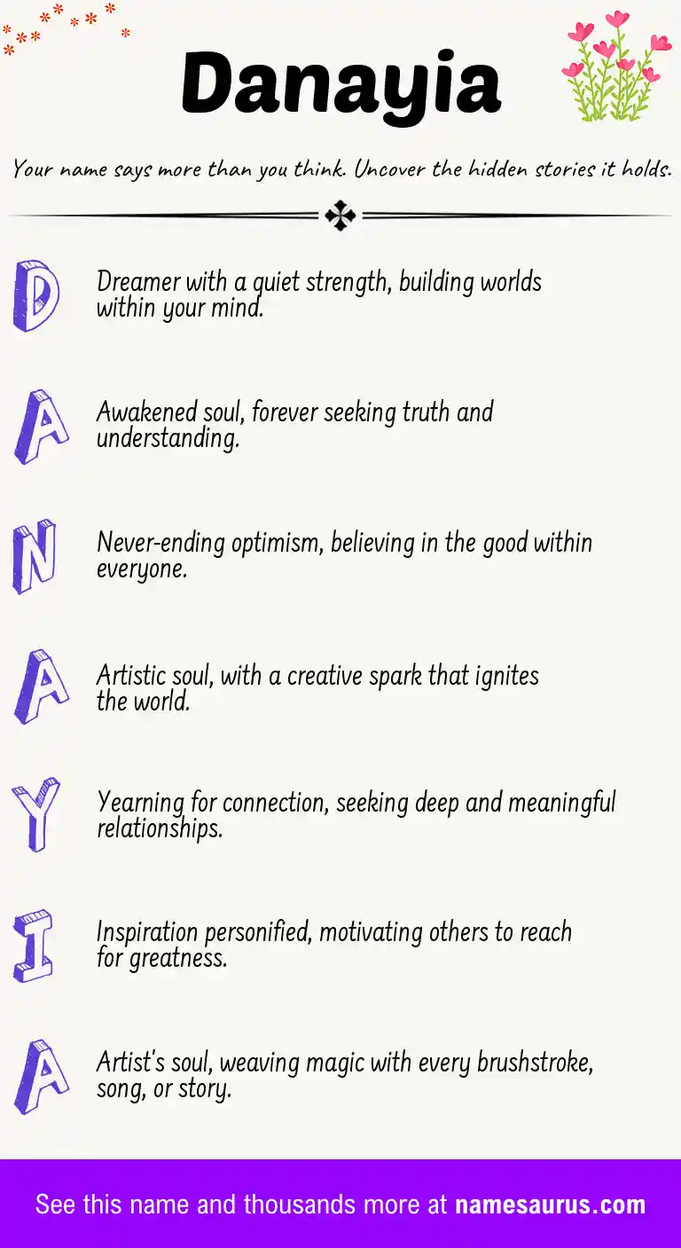 Acrostic poem about Danayia.