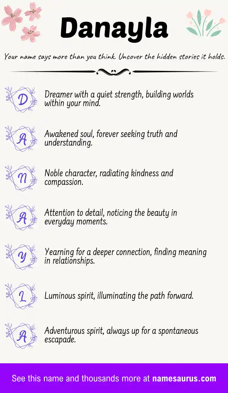 Acrostic poem about Danayla.