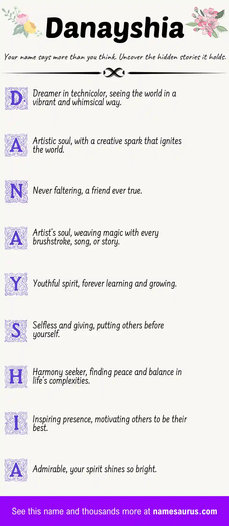 Acrostic poem about Danayshia.