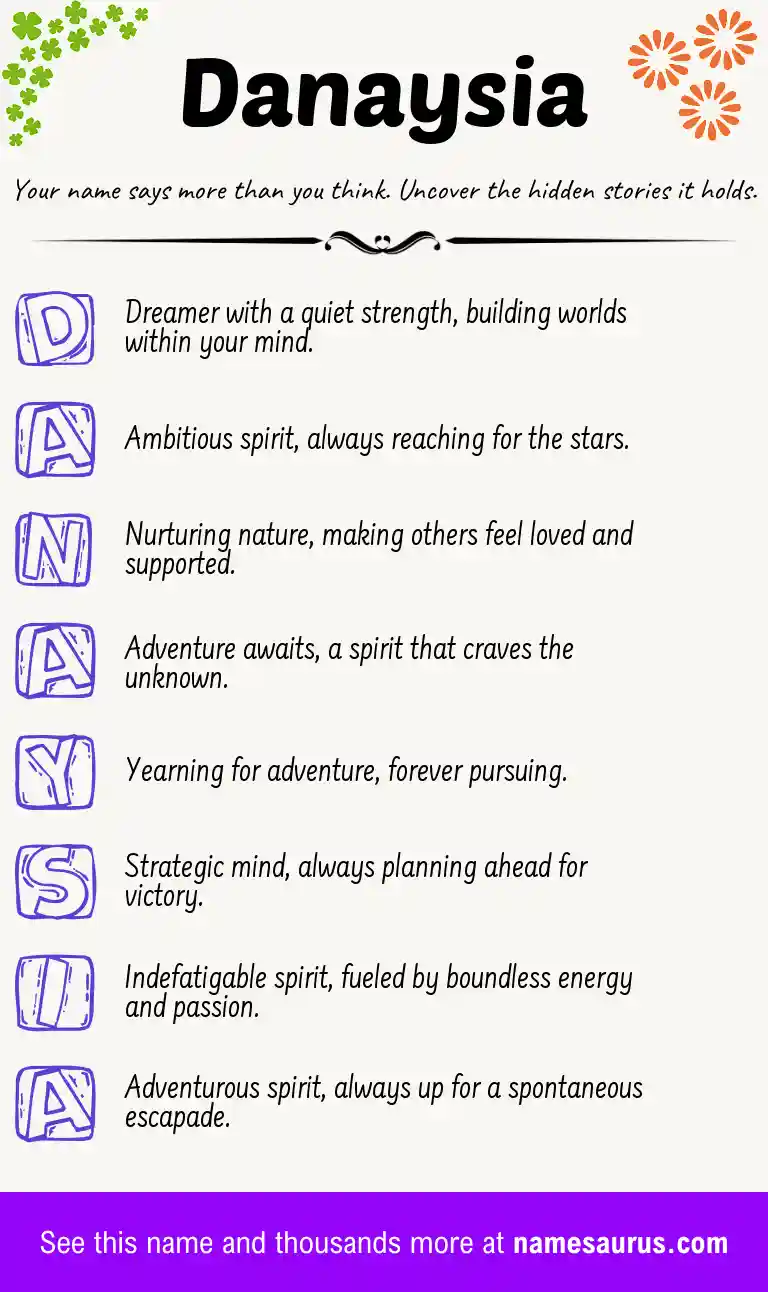 Acrostic poem about Danaysia.