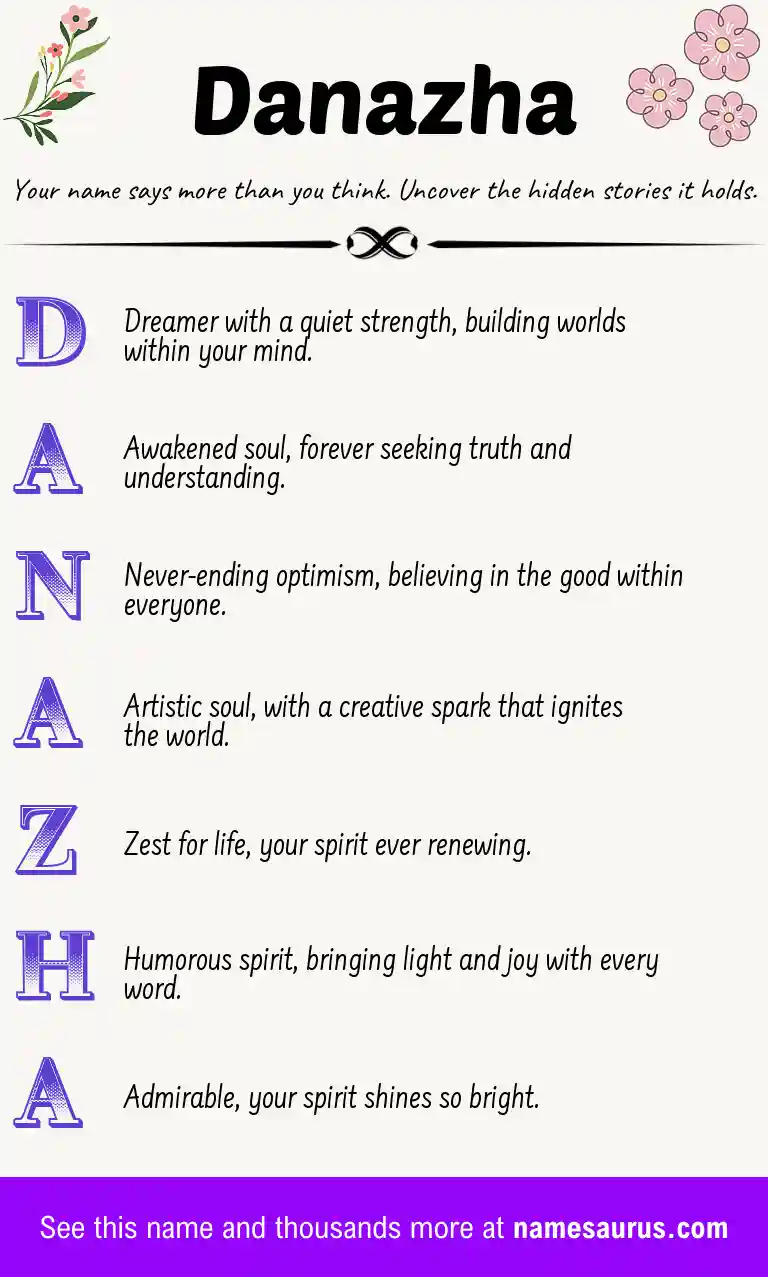 Acrostic poem about Danazha.