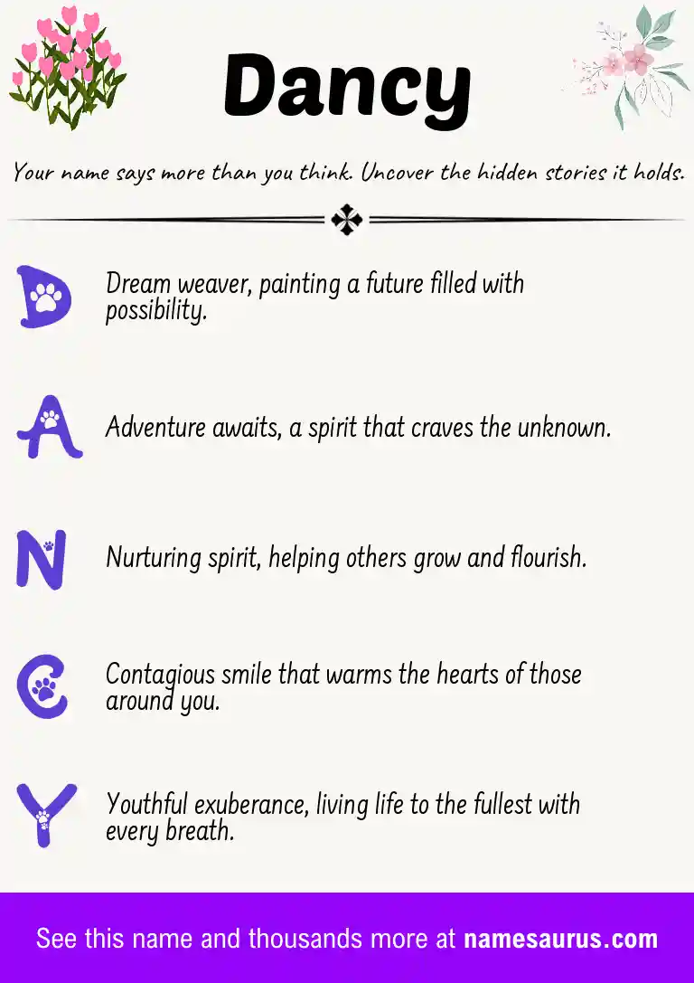 Acrostic poem about Dancy.