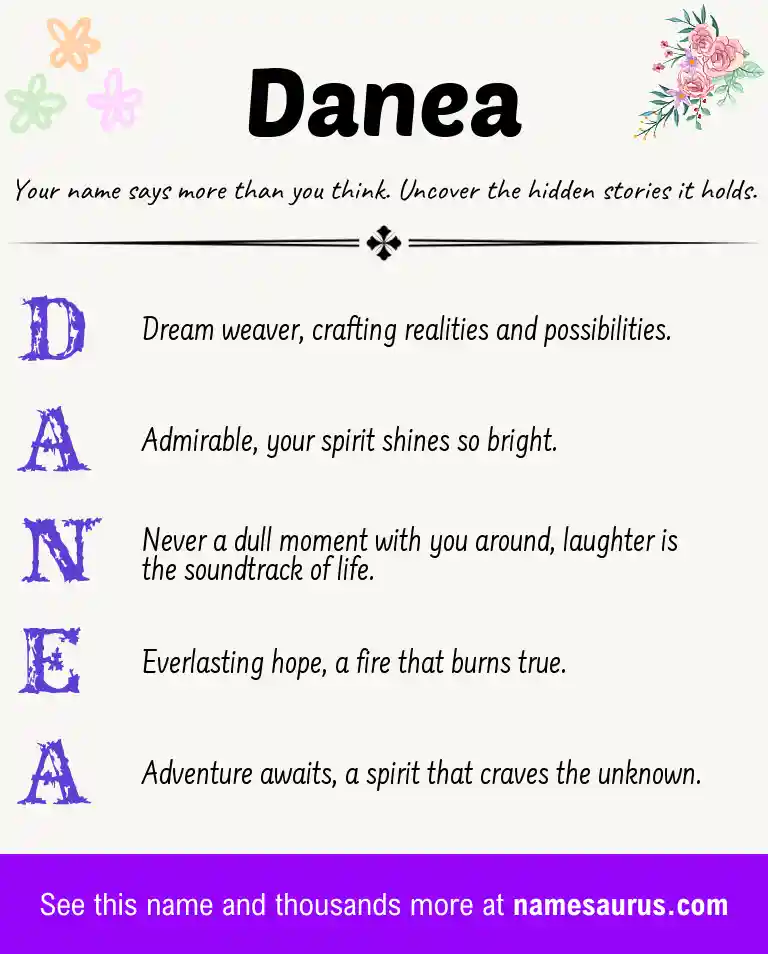 Acrostic poem about Danea.