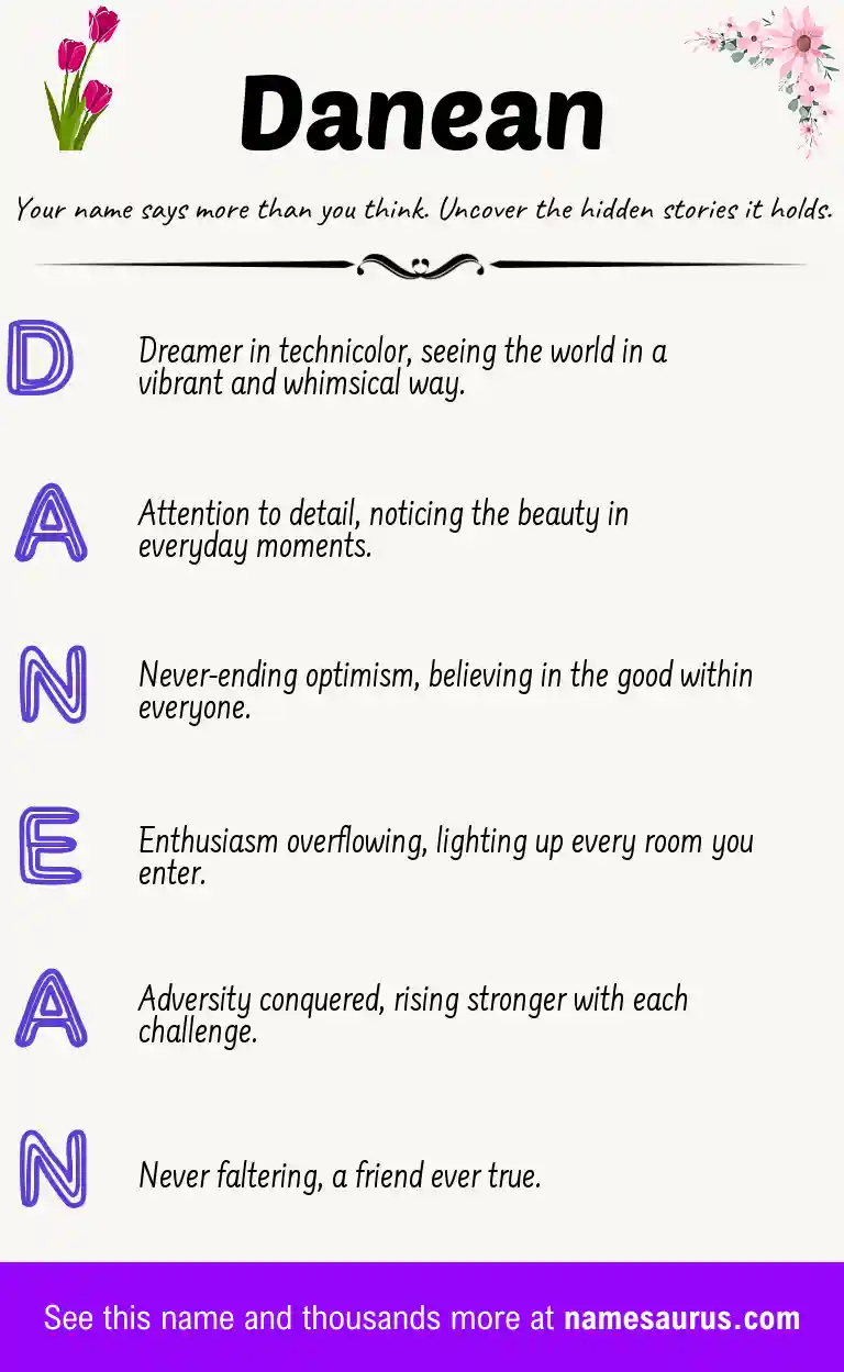 Acrostic poem about Danean.