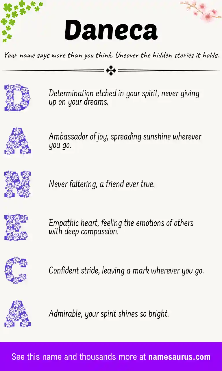 Acrostic poem about Daneca.