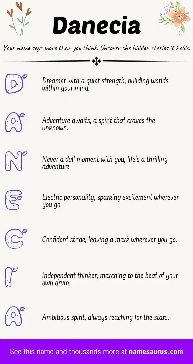 Acrostic poem about Danecia.