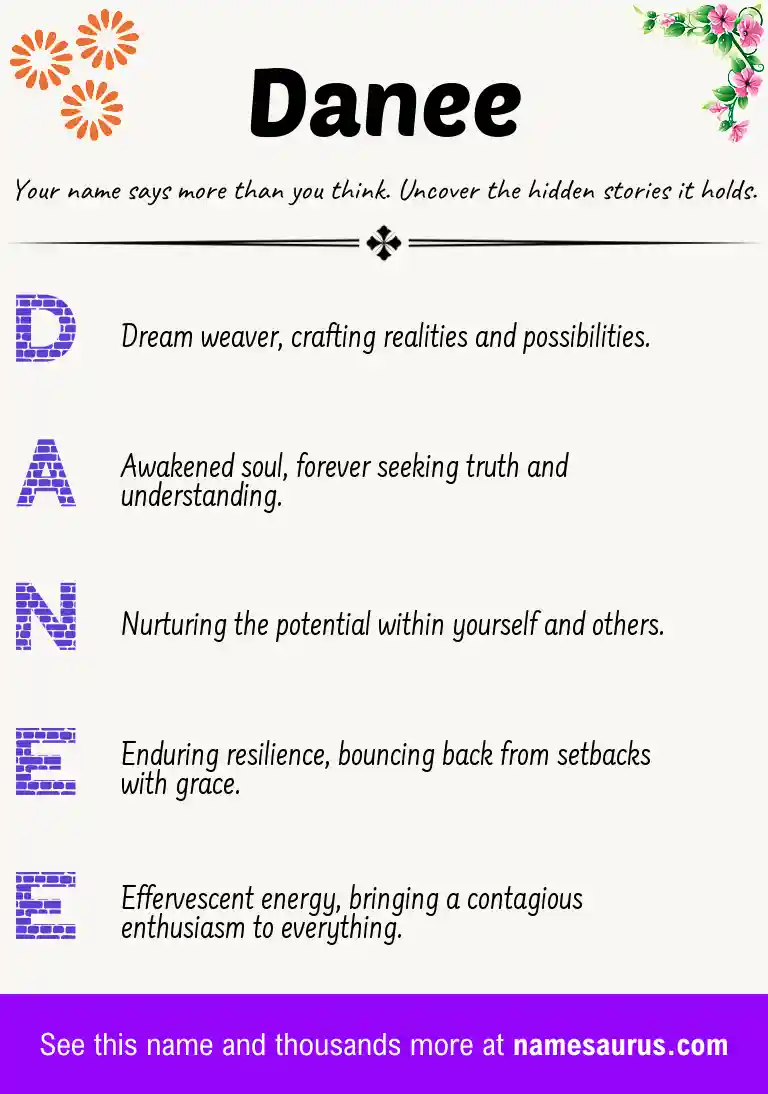 Acrostic poem about Danee.