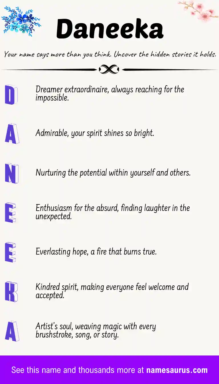 Acrostic poem about Daneeka.