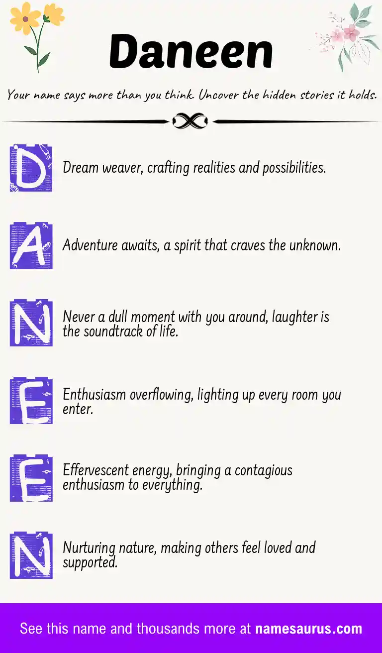 Acrostic poem about Daneen.