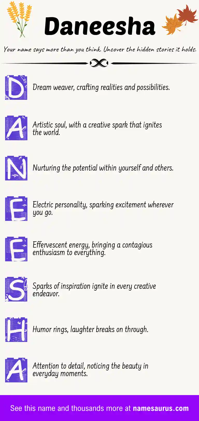 Acrostic poem about Daneesha.