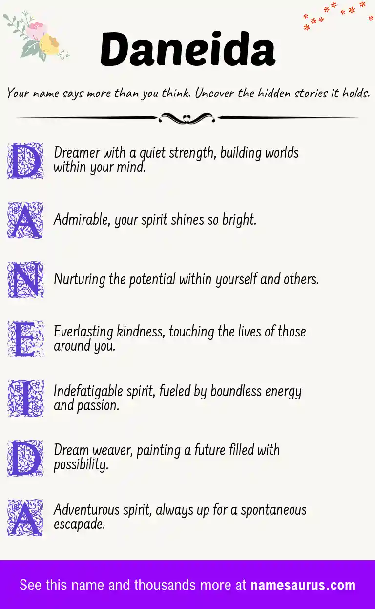 Acrostic poem about Daneida.