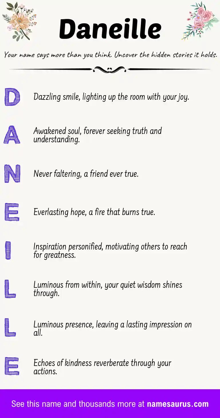 Acrostic poem about Daneille.