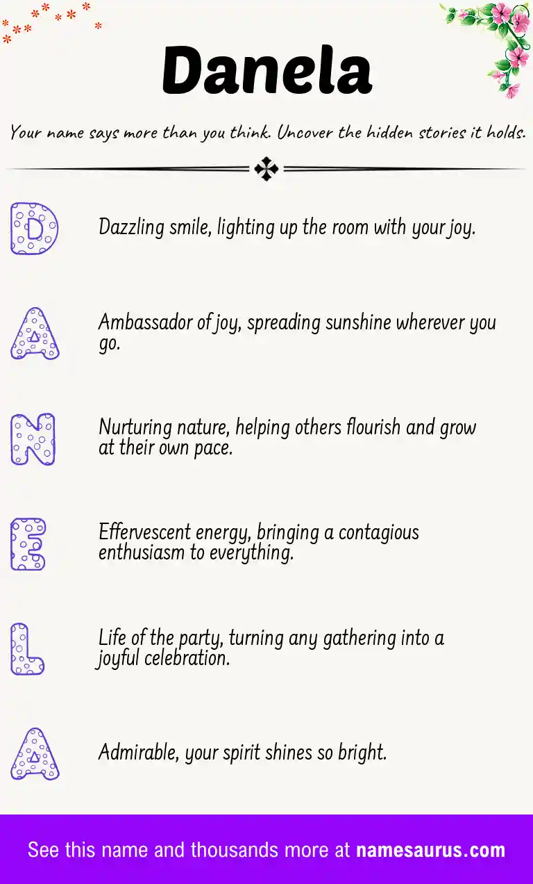 Acrostic poem about Danela.