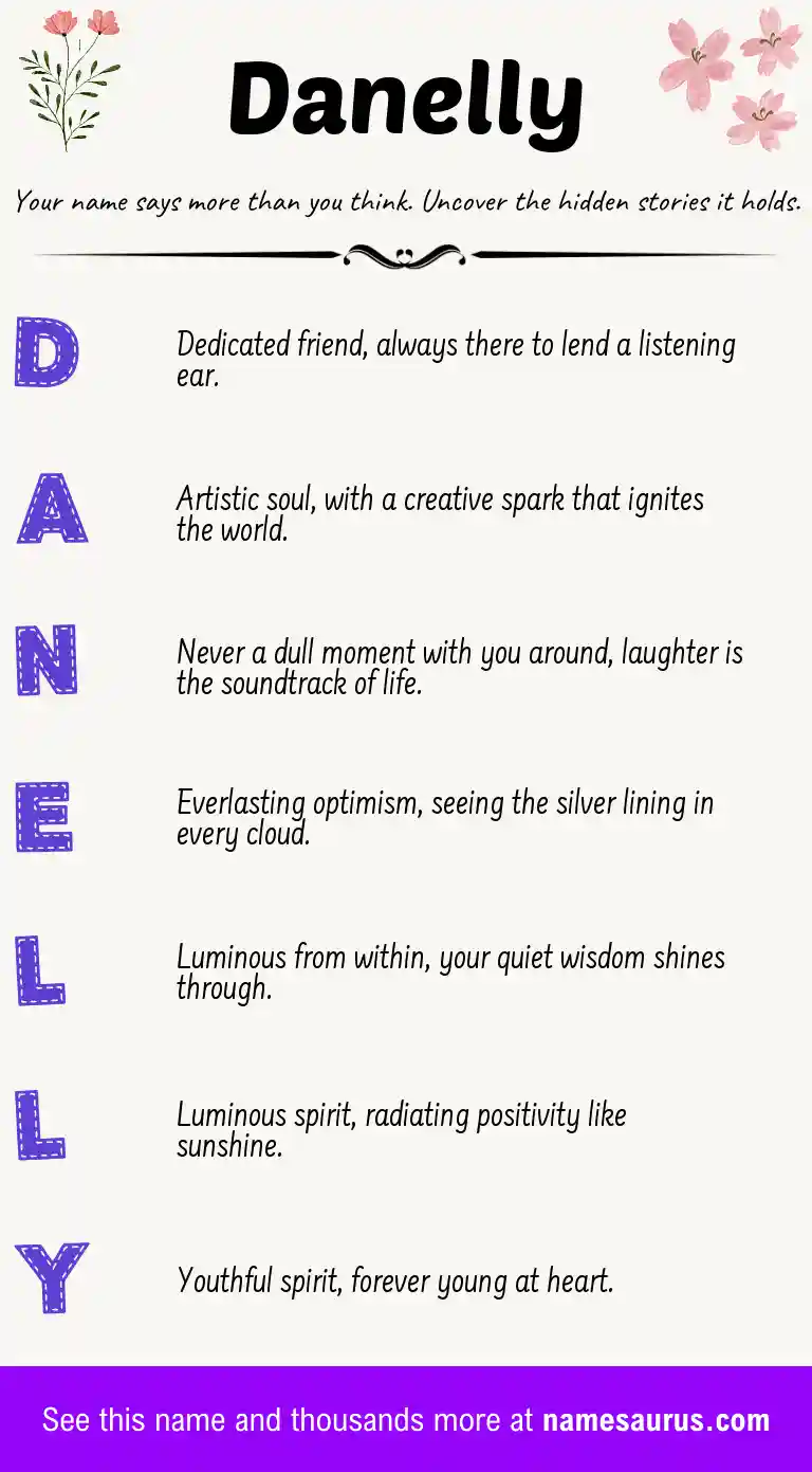 Acrostic poem about Danelly.