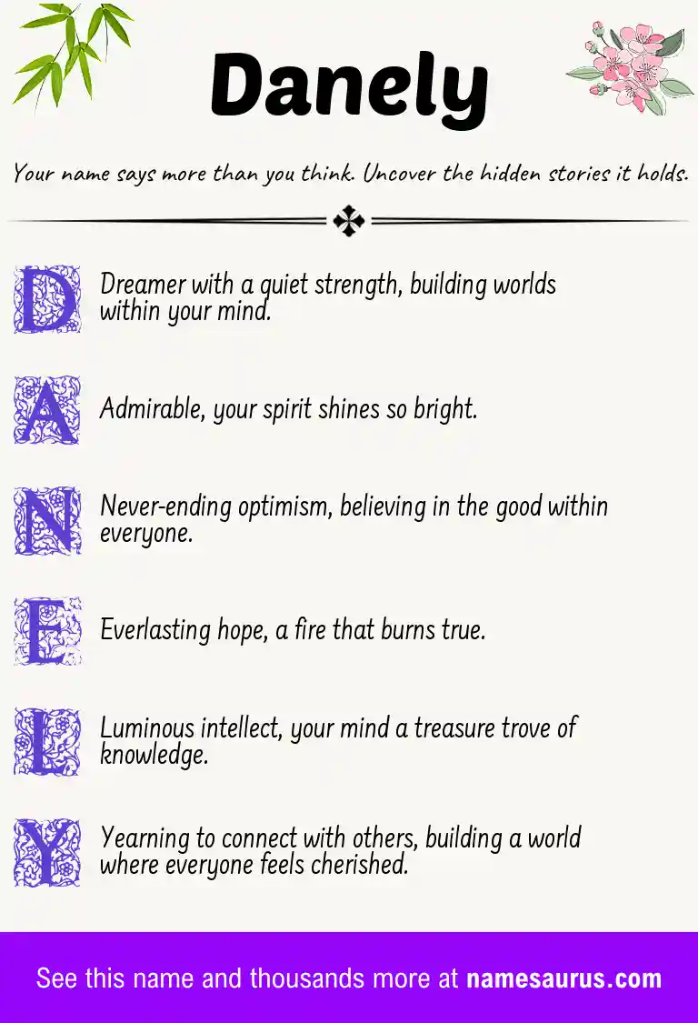 Acrostic poem about Danely.