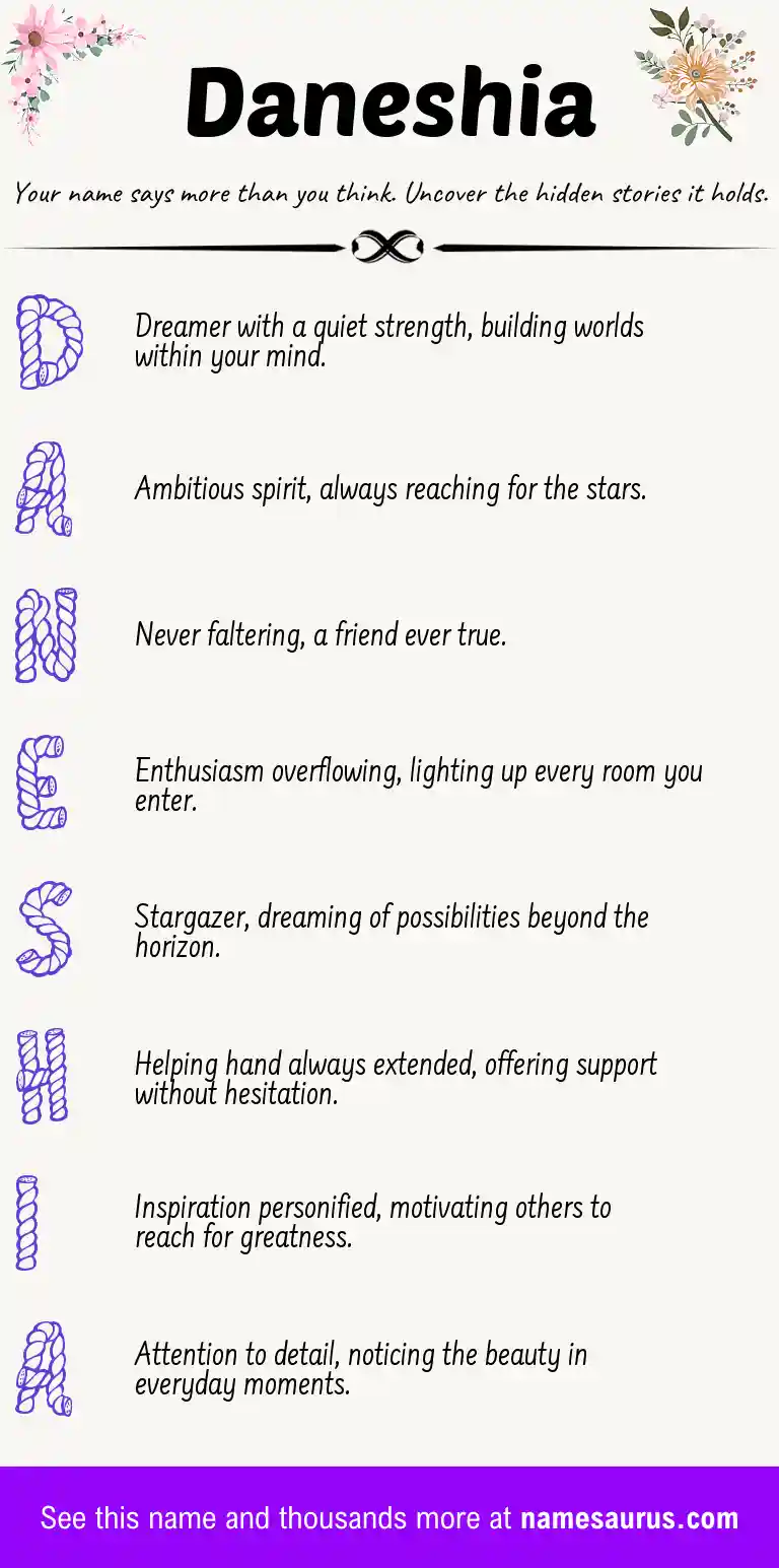 Acrostic poem about Daneshia.