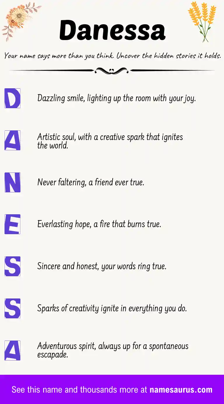 Acrostic poem about Danessa.