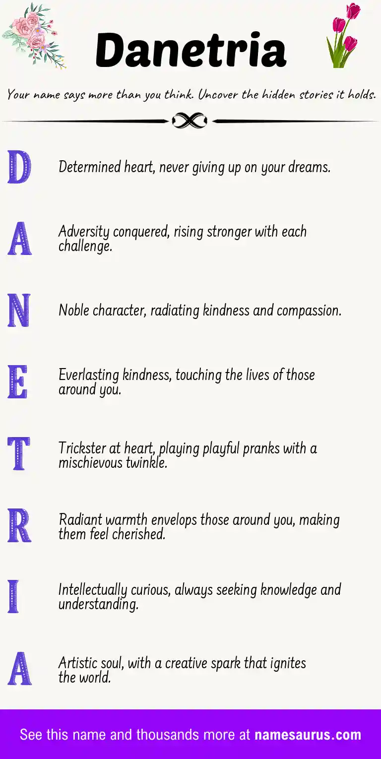 Acrostic poem about Danetria.