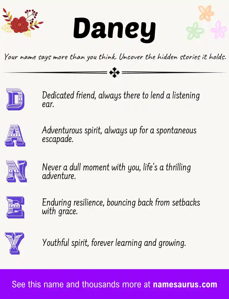 Acrostic poem about Daney.