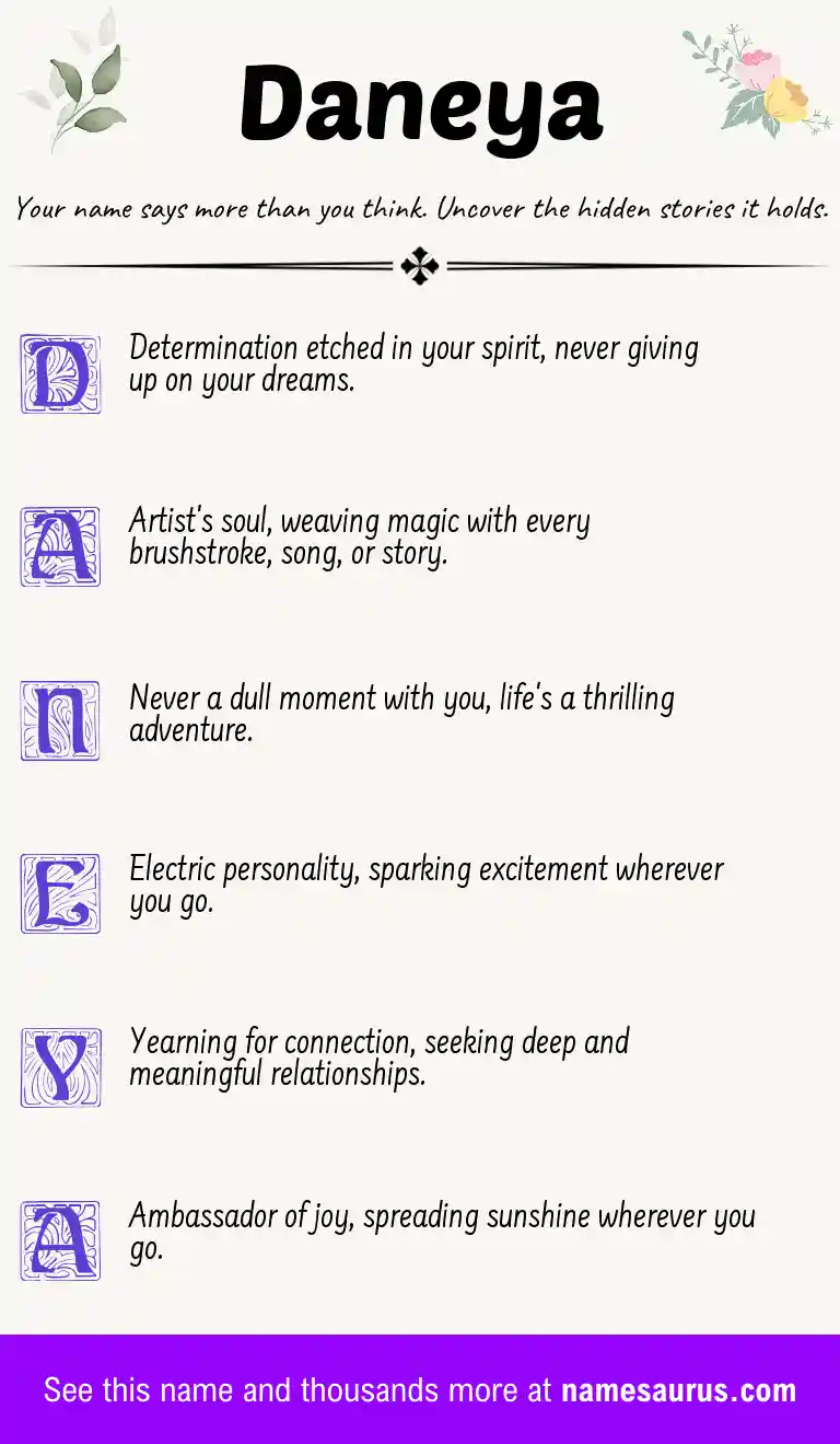 Acrostic poem about Daneya.