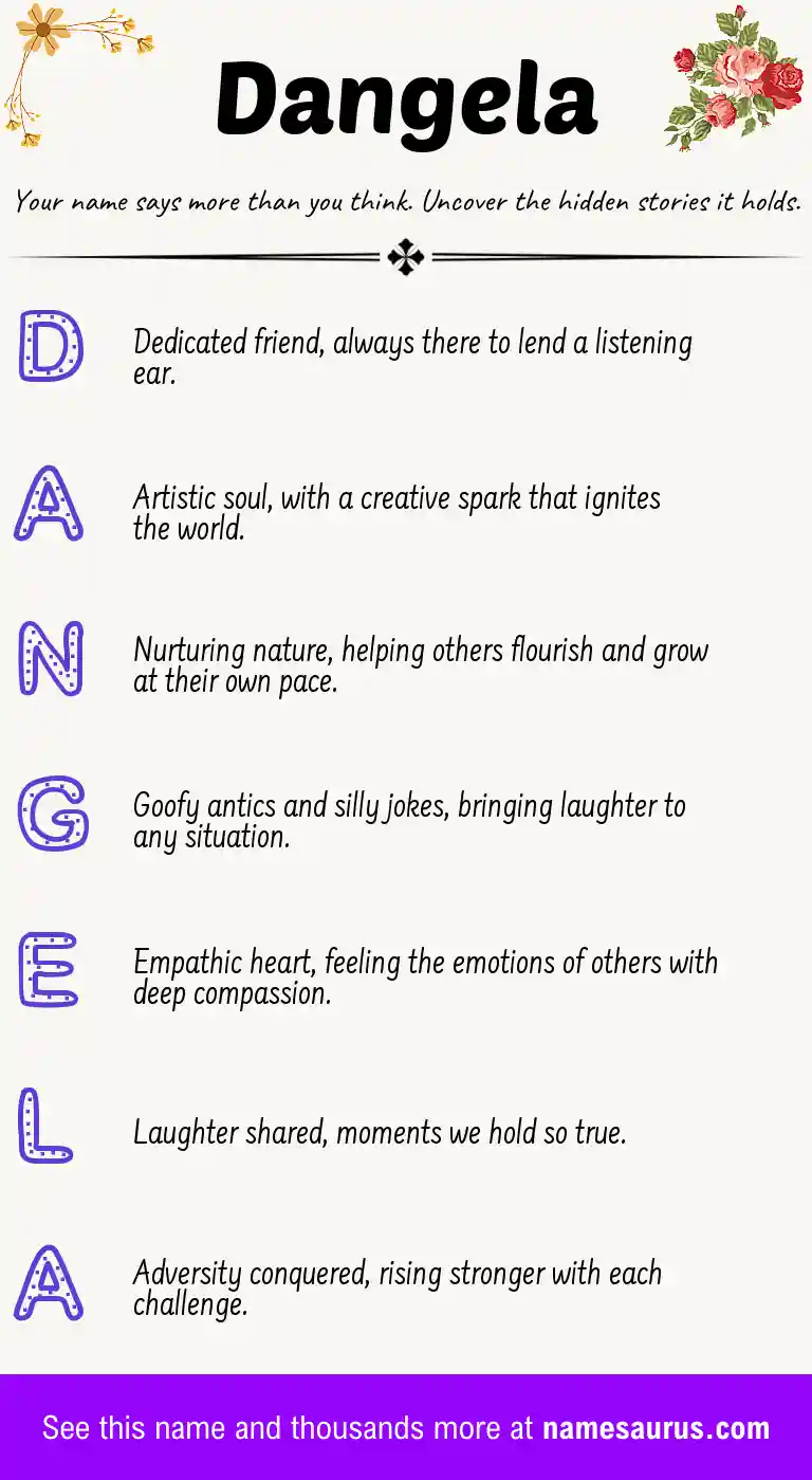 Acrostic poem about Dangela.