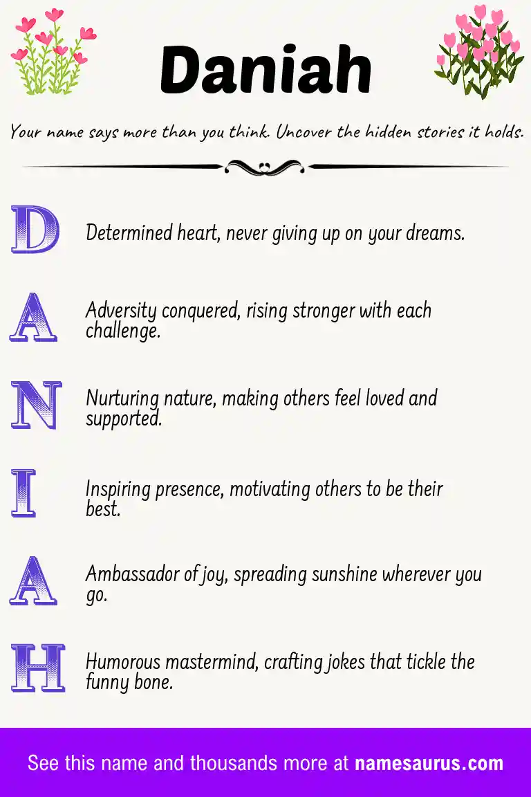 Acrostic poem about Daniah.