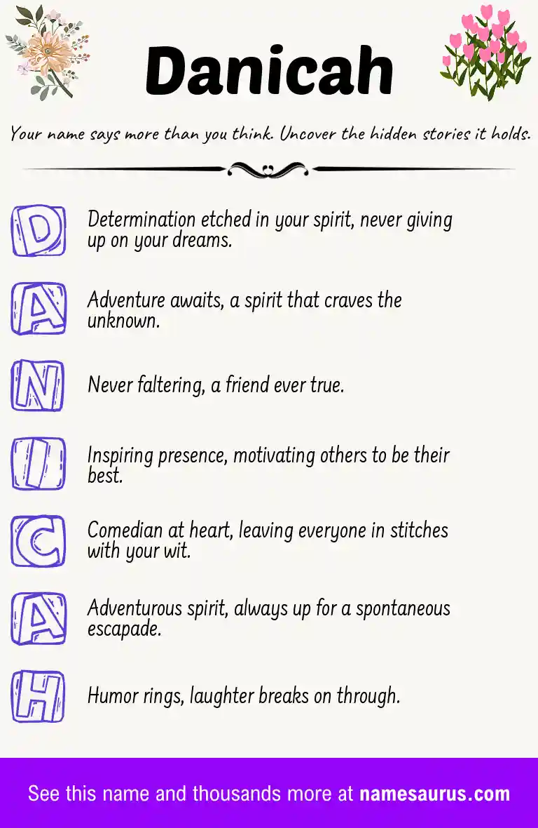 Acrostic poem about Danicah.