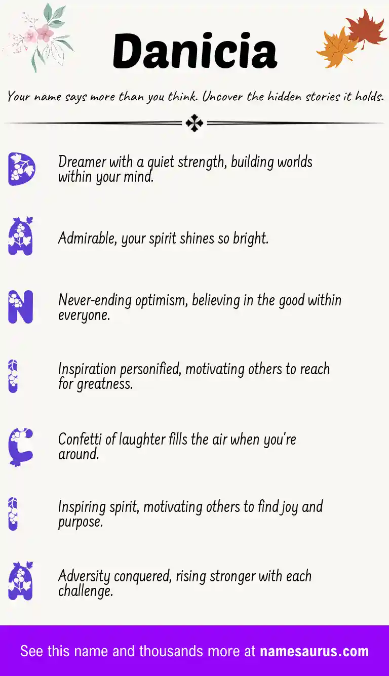 Acrostic poem about Danicia.