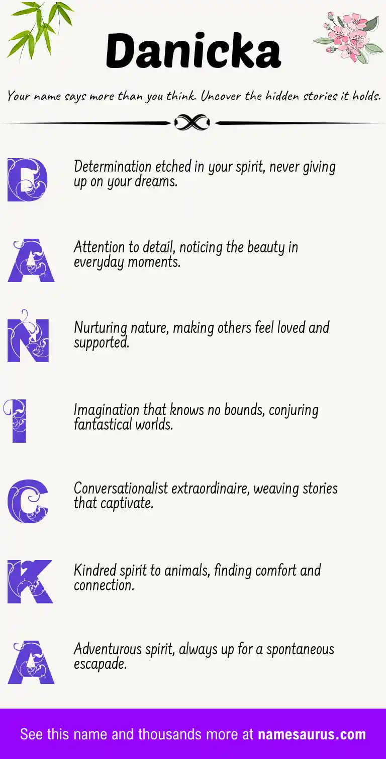 Acrostic poem about Danicka.