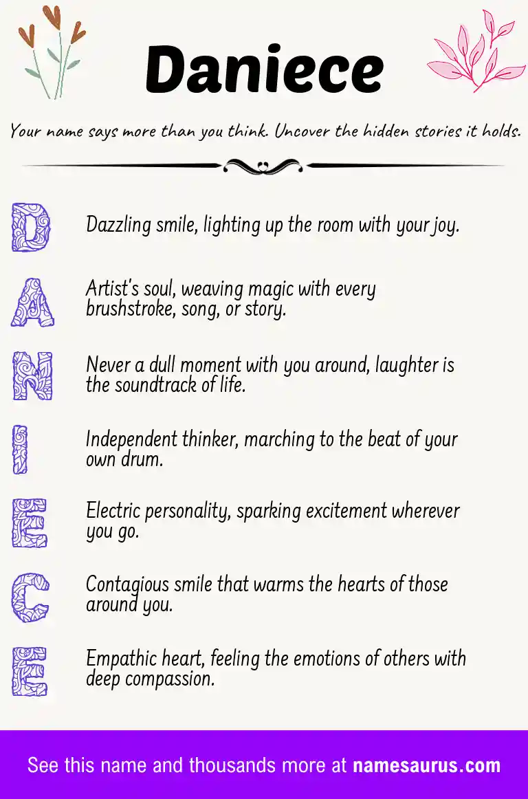 Acrostic poem about Daniece.
