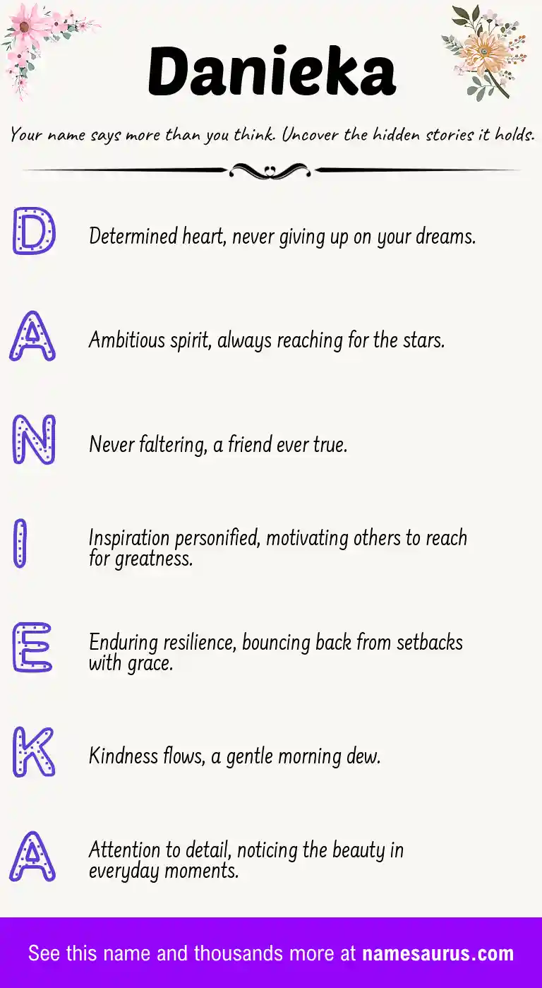 Acrostic poem about Danieka.