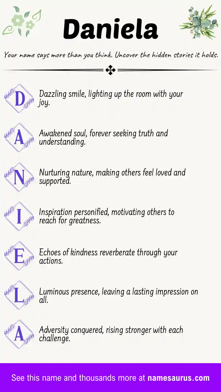 Acrostic poem about Daniela.